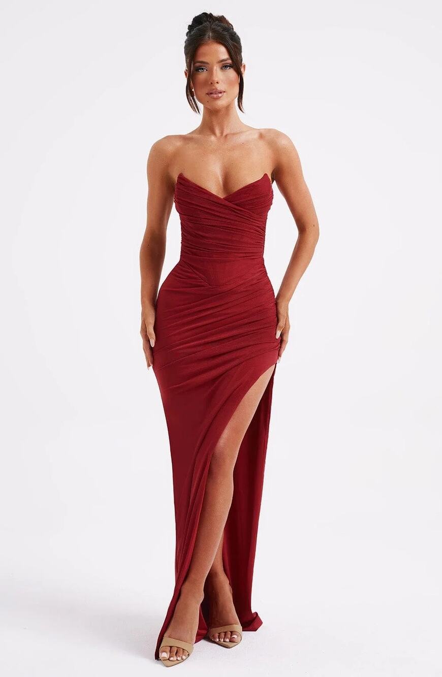 Babyboo Giovanna Maxi Dress in Wine Size Medium